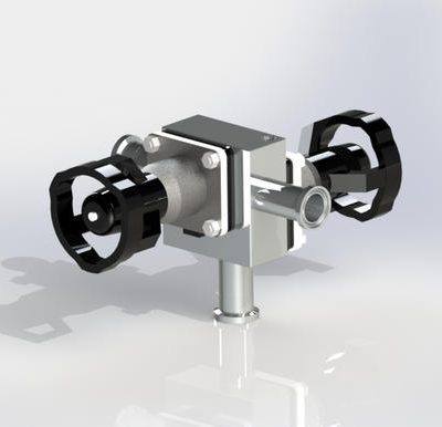 Diaphragm valve 3port-2way, 3/8 inch, Bottom